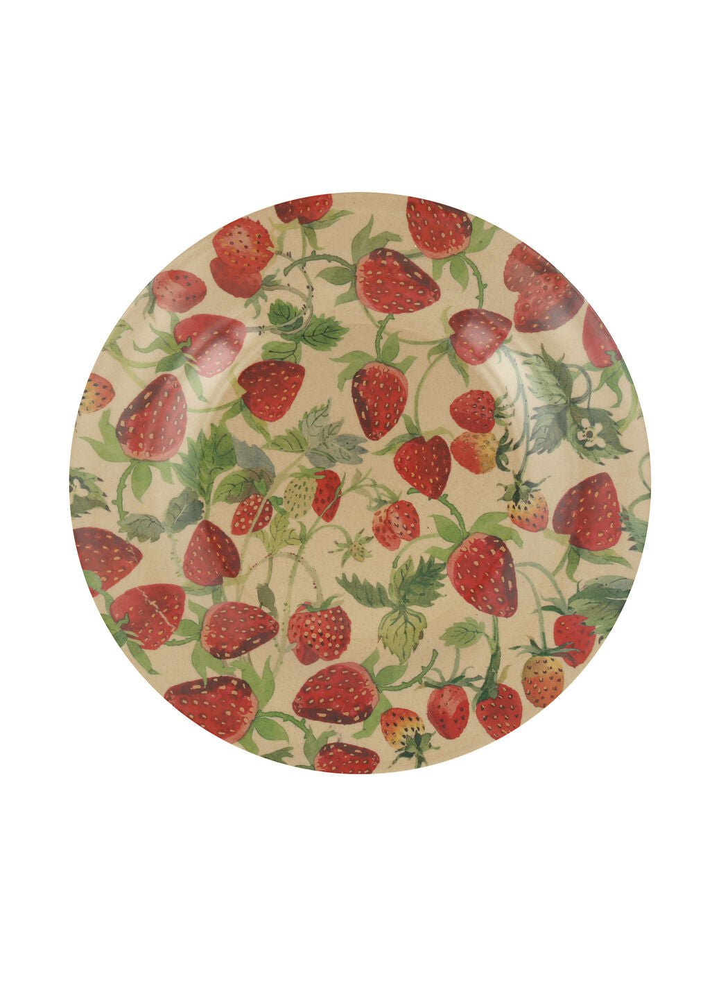 Assiette en feuilles de riz, motif fraises, compostable, sans BPA