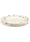 Grande assiette plate à pois, 26,7 cm (10,5 pouces), lot de 4