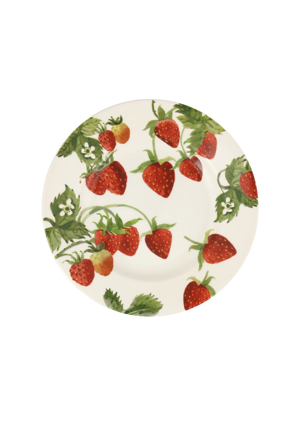 Assiette plate moyenne à motif fraises, 21,5 cm