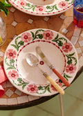 Assiette plate moyenne Pink Carnation, 21,5 cm, motif œillet rose, décorée à la main