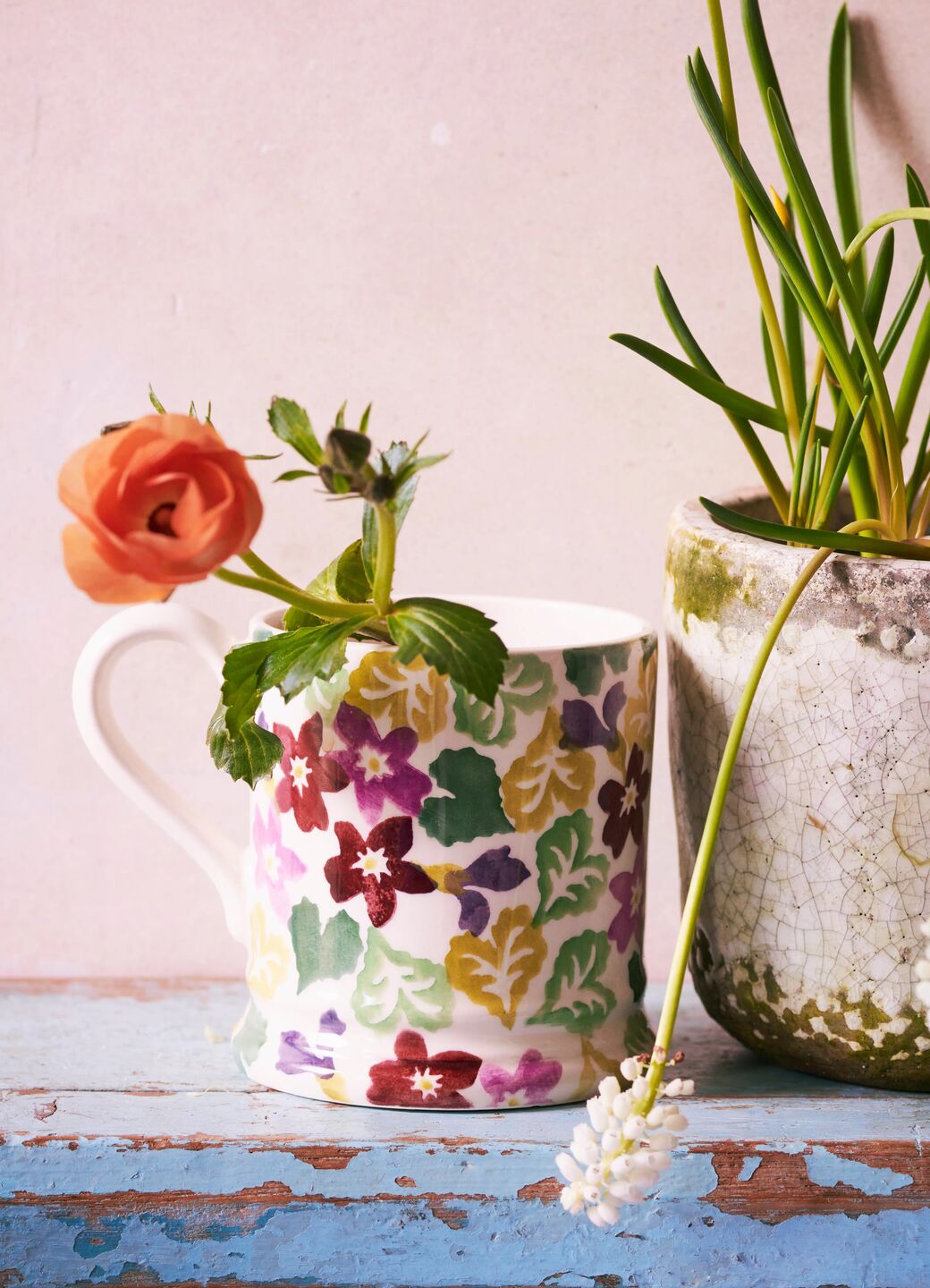 Mug Sweet Violets 1/2 pinte - Mug décoré à la main