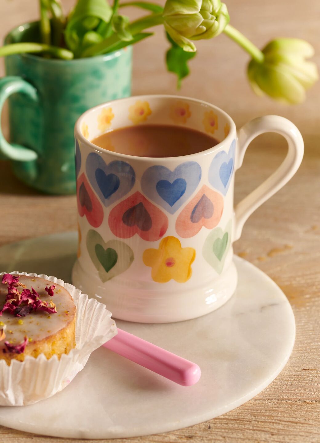 Mug 1/2 pinte Cœurs et Fleurs