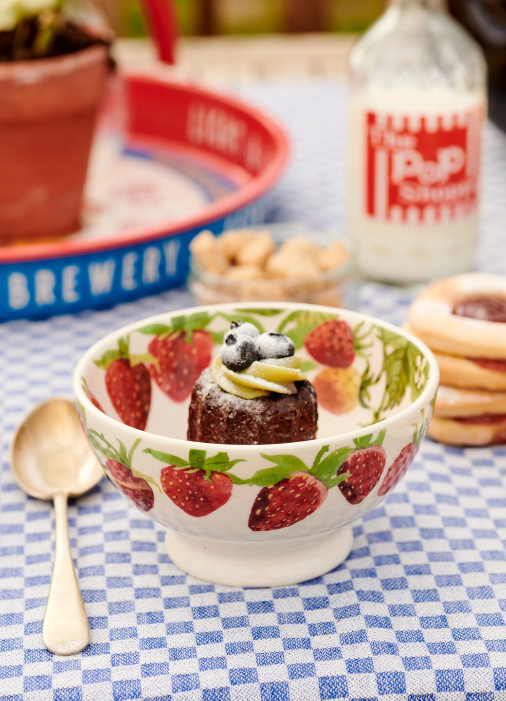 Bol à dessert français motif fraises pour coupe de fraises