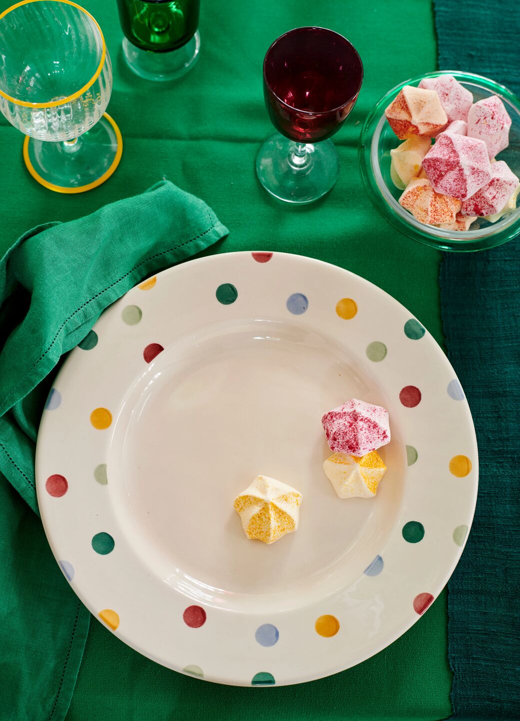 Assiette plate à pois 26,7 cm (10,5 pouces), grande taille, Seconds