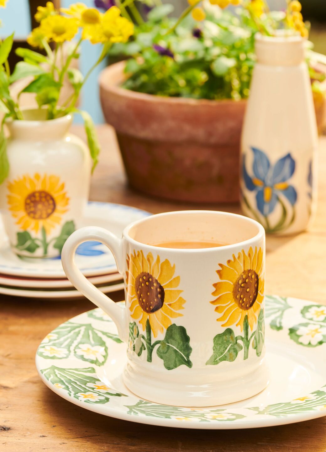 Mug tournesol 1/2 pinte 250 ml décoré à la main