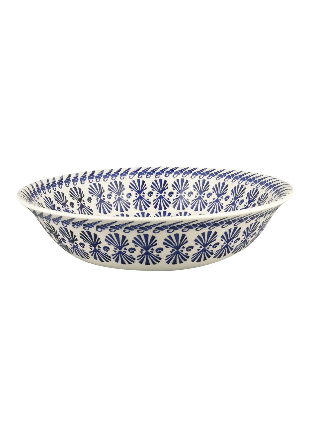 Grand plat coquillage bleu et blanc - Plat de service en céramique