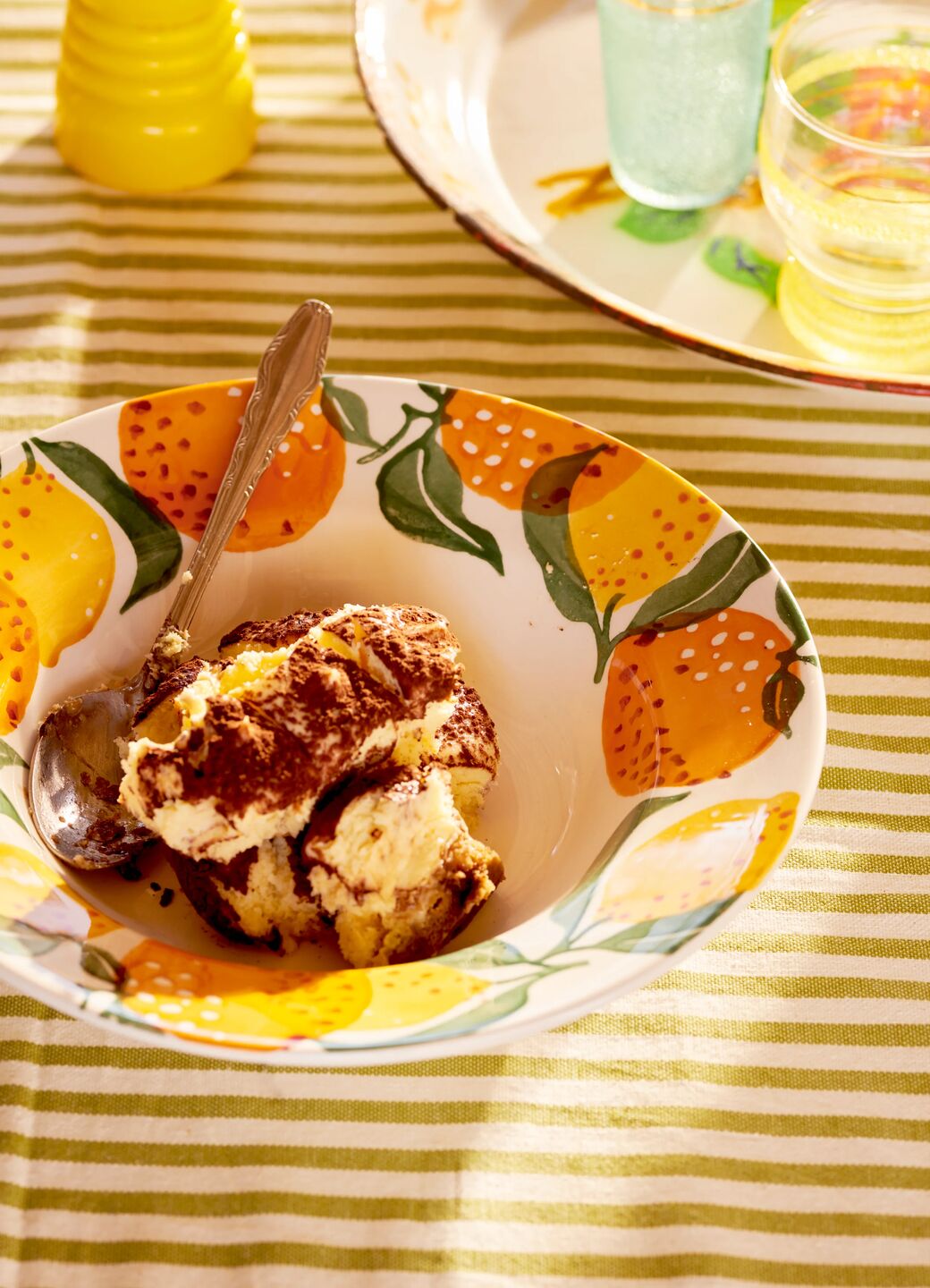 Assiette de dessert Oranges et Citrons - Assiette estivale avec bords décorés