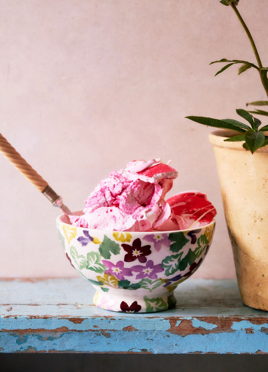 Bol français à violettes odorantes, fleuri artisanal, vaisselle romantique