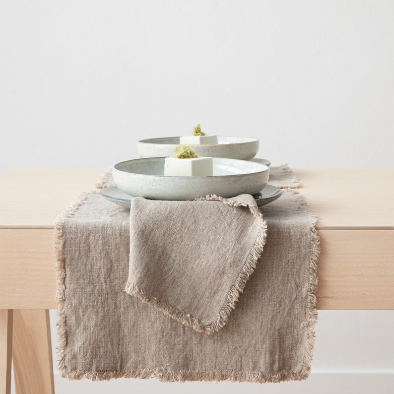 Sets de table en lin lavé à la main, tissage uni, couleurs disponibles (35x51 cm)