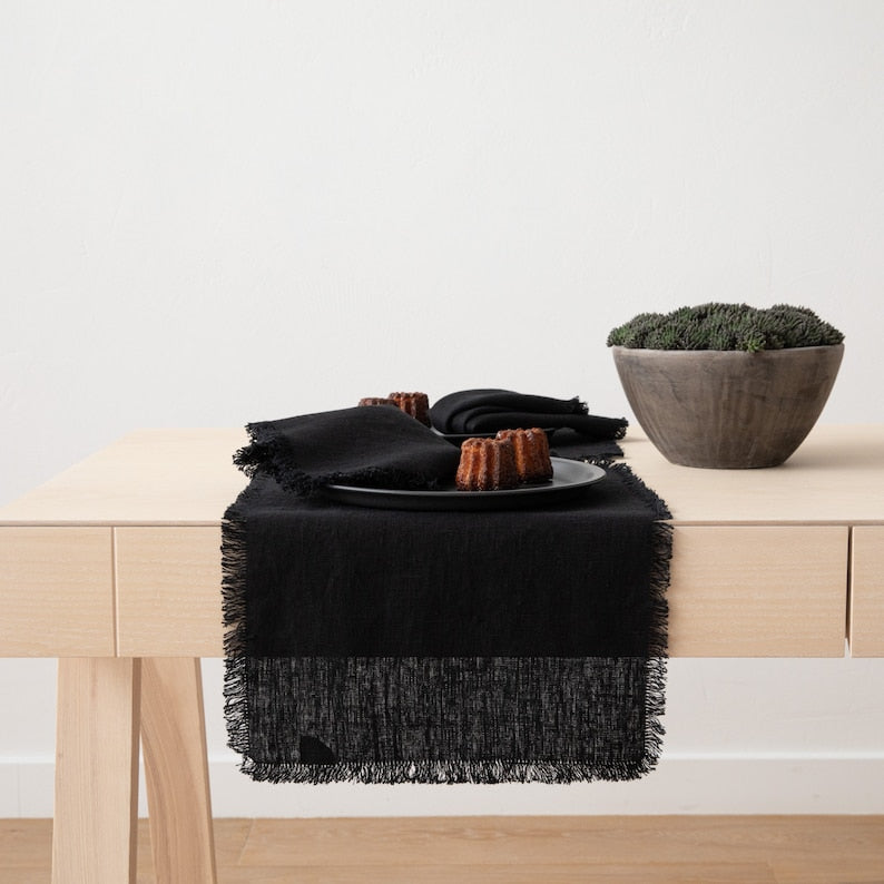 Sets de table en lin lavé à la main, tissage uni, couleurs disponibles (35x51 cm)