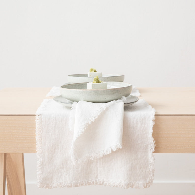 Sets de table en lin lavé à la main, tissage uni, couleurs disponibles (35x51 cm)