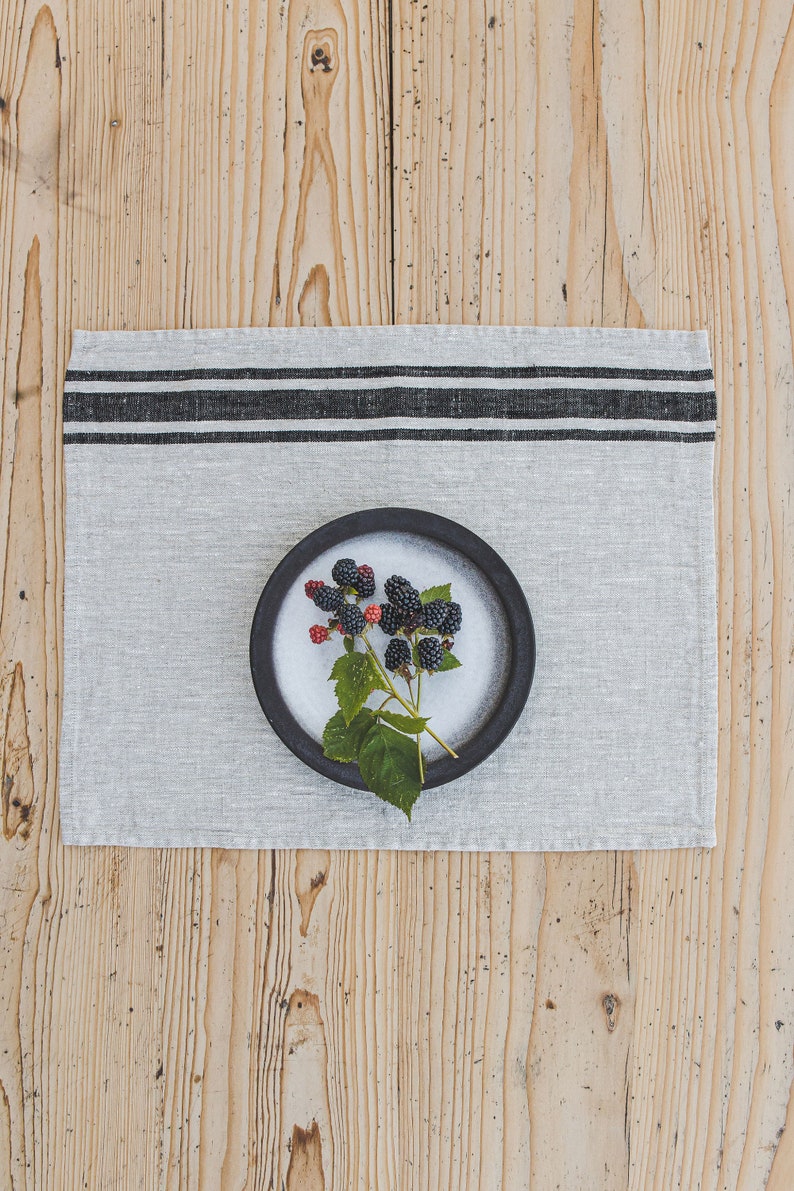 Sets de table en lin rayures françaises, 37x45 cm