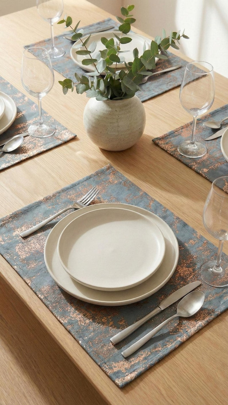 Sets de table en velours à motifs, décorations de table luxueuses