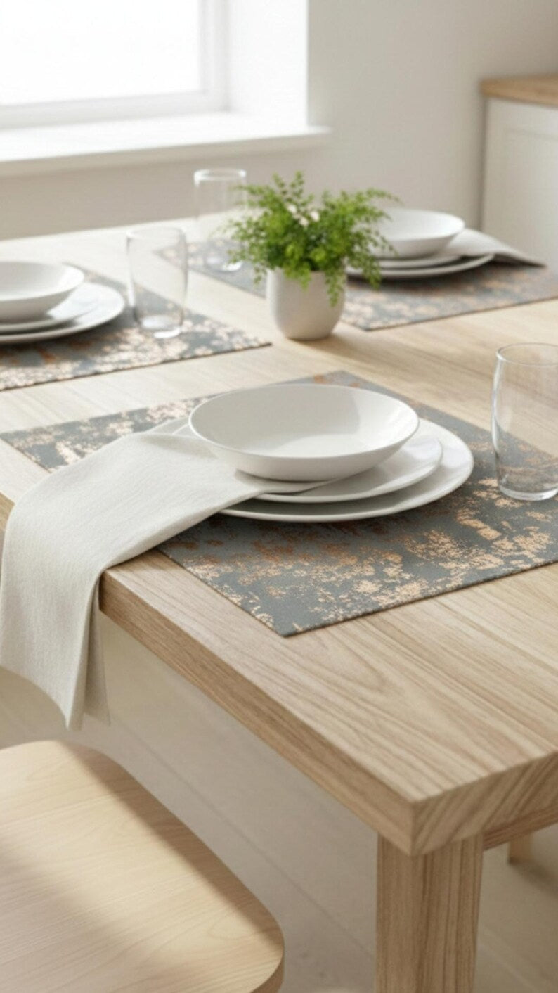 Sets de table en velours à motifs, décorations de table luxueuses