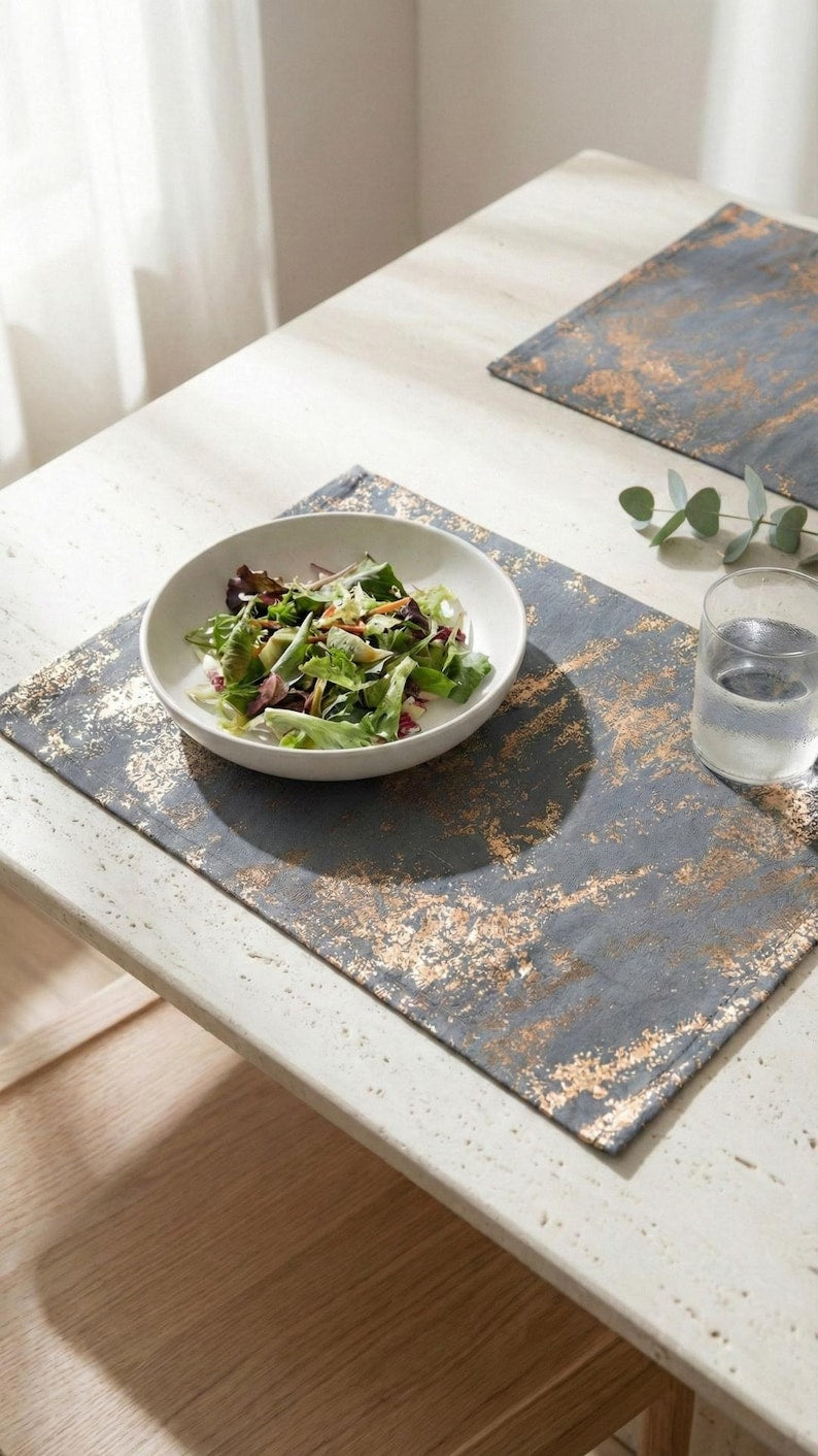 Sets de table en velours à motifs, décorations de table luxueuses