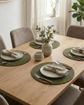 Sets de table ronds en corde de coton faits main 35 cm - Décoration de table à manger