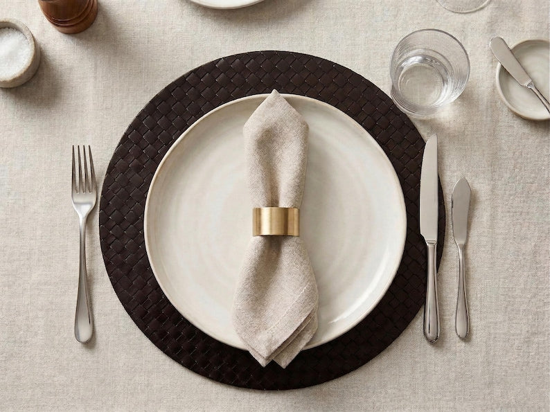 Set de table en cuir imperméable 44x33 cm facile à nettoyer
